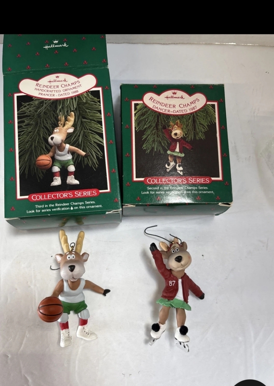 2 Hallmark Ornaments Prancer & Dancer